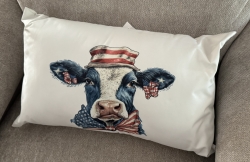 Patriotic Cow Pillow